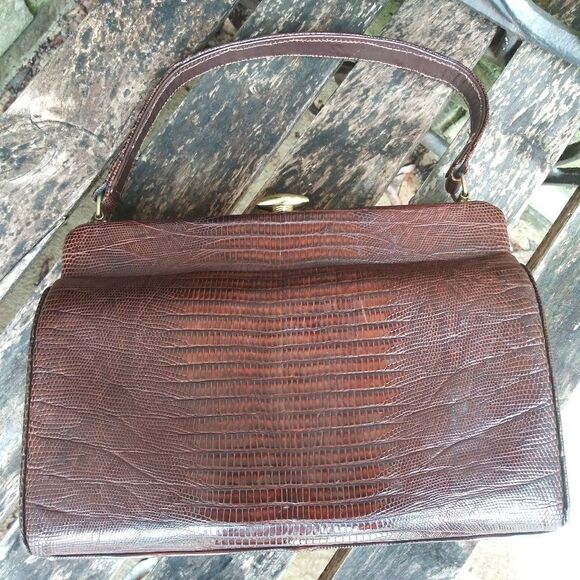 Vintage scort Reptile skin bag from 1940's and 50' - Picture 8 of 8